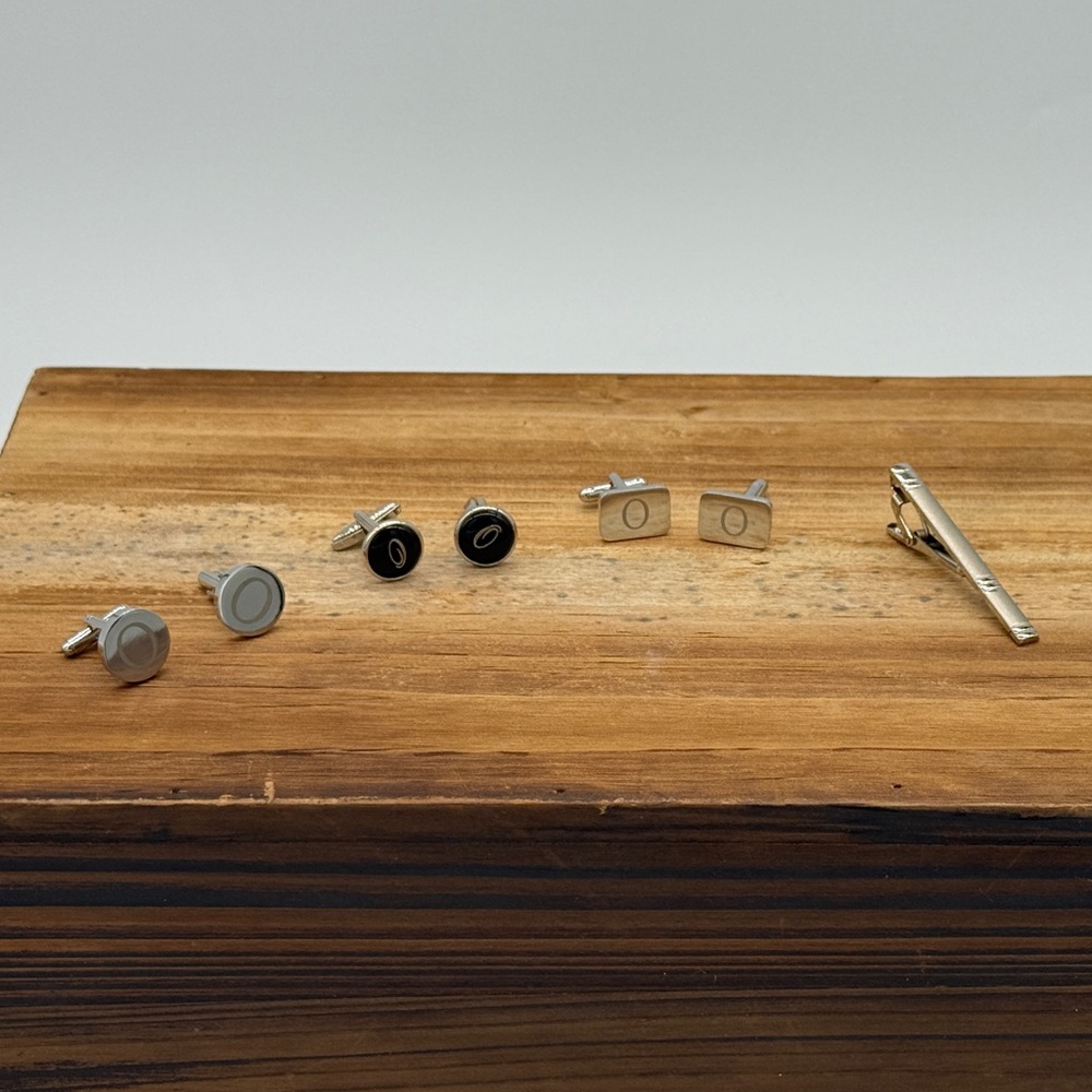 Lot of “O” Initialed Cuff Links and Coordinating Tie Clip